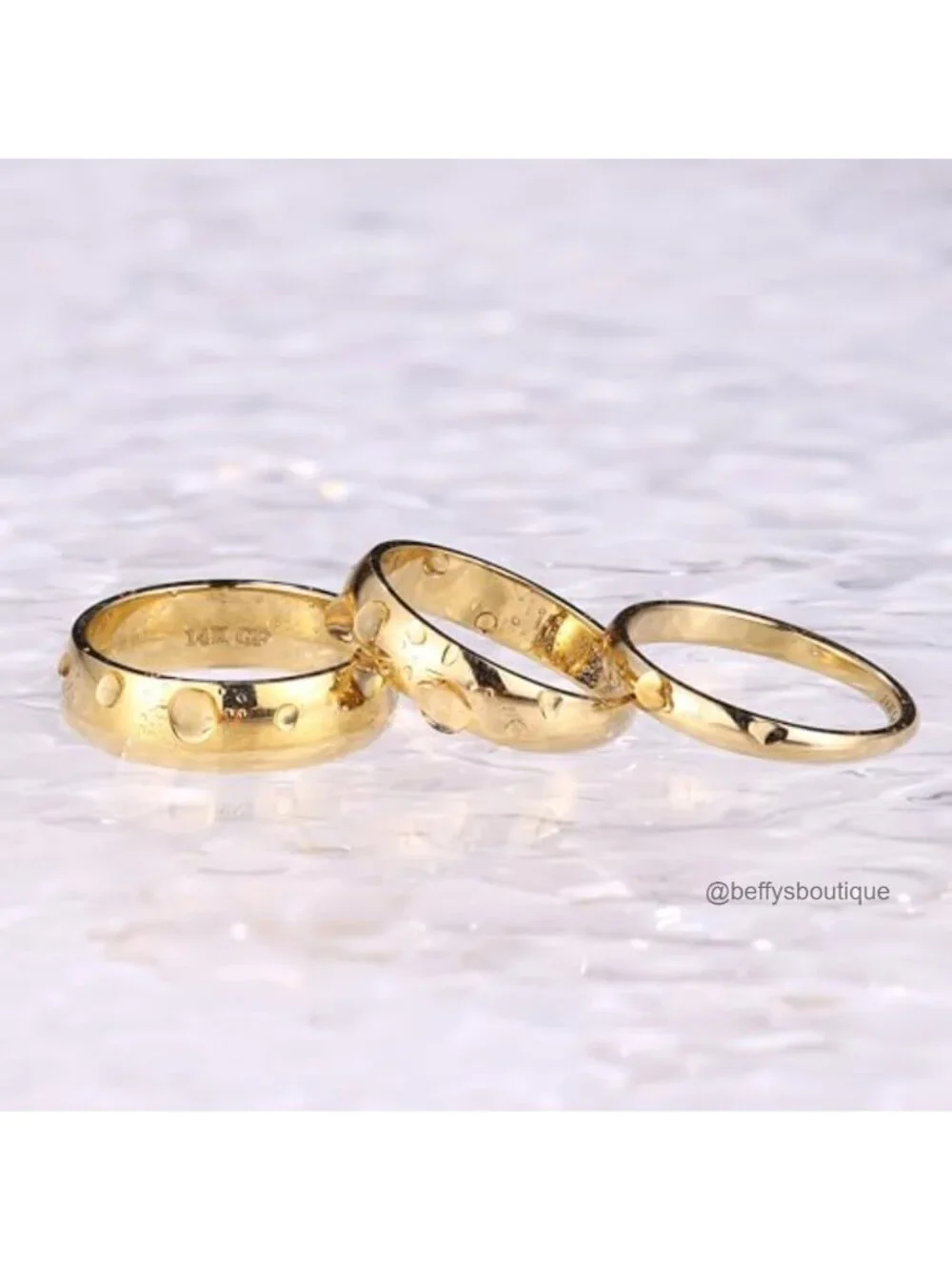 14K Gold Plated Domed Comfort Fit Pinky Ring Thick Thin Stackable Wedding Band